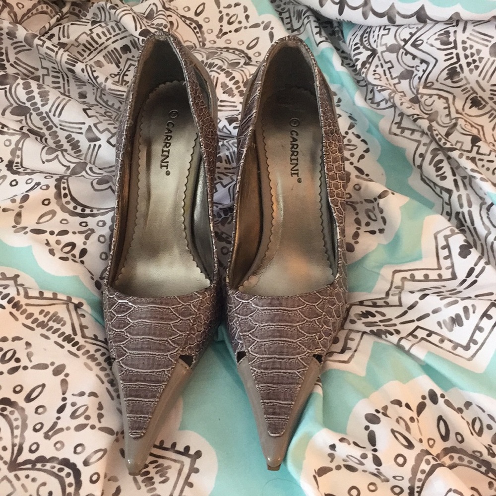 Snake print heels